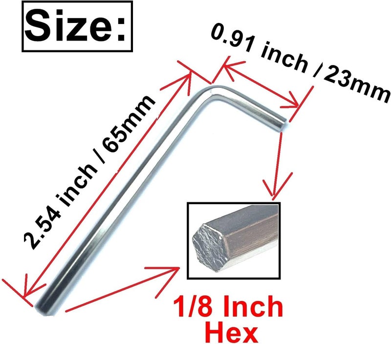 ZDingTech 10pcs 1/8 Allen Wrench sets,1/8" Hex Key Wrench set,allen key Door Key L Shaped hex wrench set with Long Arm. - Image 3